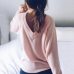 Simenual V neck women sweaters and pullovers knitted autumn winter clothing solid basic slim pullover female jumper sweater lady