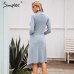 Simplee Belt lace up women cardigan Autumn winter long sweater jumper Knitted cardigan Turn down collar thick casual coat 2018