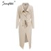 Simplee Belt lace up women cardigan Autumn winter long sweater jumper Knitted cardigan Turn down collar thick casual coat 2018