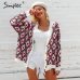 Simplee Heart print ladies knitted cardigan female Casual Single breasted jumper 2018 Autumn winter oversized women sweater tops