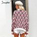 Simplee Heart print ladies knitted cardigan female Casual Single breasted jumper 2018 Autumn winter oversized women sweater tops