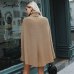 Simplee Knitted turtleneck cloak sweater Women Camel casual pullover Autumn winter streetwear women sweaters and pullovers 2018