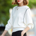 Spring Round neck Striped Knit Sweater Fashion and elegant White Sweater 2019 Brand Design black Spring Knitting Sweater woman