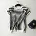 Summer Short Sleeve Striped Pullover Women Sweater Knitted 2019 Sweaters O-Neck Tops Korean Pull Femme Jumper Female White Black