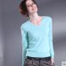 Sweater V-Neck Women Fashion Autumn Cashmere Wool Knit Sweater V-Neck Solid Slim Sexy Pullovers Coat Female Blouse Knit Sweater