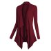 Sweater Women Solid Drape Front Open Irregular Casual Cardigan Thin Coat Tops Outcoats Winter Clothes Cardigan Ladies Wild Coat