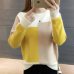 TIGENA Contrast Color Winter Sweater Women 2019 Long Sleeve Jumper Women Sweater and Pullover Knitted Sweater Female Pull Femme