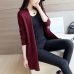 TIGENA Long Cardigan Female 2019 Autumn Winter Women Long Sleeve Cardigan Sweater Knitted Cardigans For Women Jacket Tops