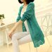 Thin knit cardigan sweater female 2017 new spring jacket in the long section of a hollow loose shawl in summer