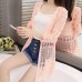 Thin knit cardigan sweater female 2017 new spring jacket in the long section of a hollow loose shawl in summer