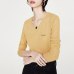 Toyouth Sweater Woman Winter 2019 Autumn Shine V neck Long Sleeve Casual Basic Knitted Sweater Tops