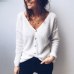 Trendy Women clothes solid Button -neck Knitted Sweater long sleeve casual cotton Knitwear Cardigan Tops one pieces