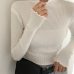 Turtleneck Ruched Women Sweater High Elastic Solid 2019 Fall Winter Fashion Sweater Women Slim Sexy Knitted Pullovers Pink White