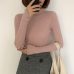 Turtleneck Ruched Women Sweater High Elastic Solid 2019 Fall Winter Fashion Sweater Women Slim Sexy Knitted Pullovers Pink White