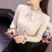 Vangull Casual Spring Slim Sweater Winter Knitted Sweater New Lace Up Flare Long Sleeve Ruffle Knitting Pullover Women Sweaters