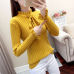 Vangull Casual Spring Slim Sweater Winter Knitted Sweater New Lace Up Flare Long Sleeve Ruffle Knitting Pullover Women Sweaters