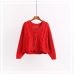 Vintage Twist Single-breasted Cardigans Sweater Casual Women Short Bat Sleeve Knit Coat 2019 Autumn Winter Loose Sweater Outwear