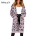 WENYUJH 2019 Long Cardigan Sweater Leopard Printed Long Sleeve Knitwear Women Sweater Autumn Sweater Harajuku Sueter Mujer