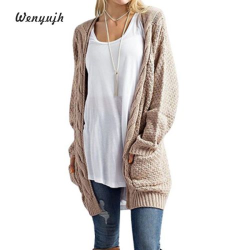 WENYUJH Long Cardigan Women Long Sleeve Knitted  Sweater Cardigan Autumn Winter Womens Sweaters 2019 Jersey Mujer Invierno