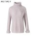 WOTWOY Autumn Winter Turtleneck Women 2018 Sweater Long Knitted Pullovers Women Loose Casual Sweaters Female Jumper Cashmere