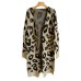 Winter Fashion Woman Sweaters Long Sleeve Leopard Print Knitted Cardigan Sweater Coat Tops Women Clothing Plus Size  2018 New