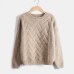 Winter O-neck Women's Sweater Jersey Woman Mohair Knitted Twisted Thick Warm Lady's Pullover 2019 College Jumper Women Pink Gray