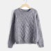 Winter O-neck Women's Sweater Jersey Woman Mohair Knitted Twisted Thick Warm Lady's Pullover 2019 College Jumper Women Pink Gray