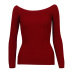 Wixra Warm and Charm Off Shoulder Knitted Sweater Women Autumn Elegant Jumper Pull Femel Winter High Stretch Knitwear Top