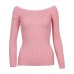 Wixra Warm and Charm Off Shoulder Knitted Sweater Women Autumn Elegant Jumper Pull Femel Winter High Stretch Knitwear Top