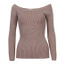 Wixra Warm and Charm Off Shoulder Knitted Sweater Women Autumn Elegant Jumper Pull Femel Winter High Stretch Knitwear Top