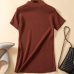 Wixra Warm and Charm Spring Women's Knitted Turtleneck Sweater Pullover Summer Soft Solid Short Sleeve Knitwear Jumper Top