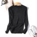 Wixra Women Winter Spring All base Match O-Neck Sweater Basic For Daily Pullovers Pure Color Womens Clothing