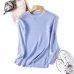 Wixra Women Winter Spring All base Match O-Neck Sweater Basic For Daily Pullovers Pure Color Womens Clothing