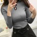 Women Elegant Cheongsam Turtleneck Sweater Women Vintage Long Sleeve Sweater Pullover Autumn New Fashion Knitted Sweater Tops