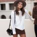 Women Knitted Sweater Hollow Out Long Sleeve Thin Solid Loose Jumper female Pullover Knitwear Korean Fashion Tops White/Grey