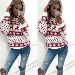 Women Lady Jumper Sweater Pullover Tops Coat Christmas Winter Womens Ladies Warm Brief Sweaters Clothing