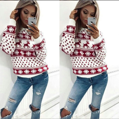 Women Lady Jumper Sweater Pullover Tops Coat Christmas Winter Womens Ladies Warm Brief Sweaters Clothing