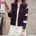 Women Striped Sweaters and Pullovers 2019 Fall Fashion Female New Arrival Knitted Pullover Tops Loose Elegant Cotton Pull Jumper