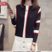 Women Striped Sweaters and Pullovers 2019 Fall Fashion Female New Arrival Knitted Pullover Tops Loose Elegant Cotton Pull Jumper