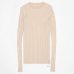 Women Sweater Pullover Basic Rib Knitted Cotton Tops Solid Crew Neck Essential Jumper Long Sleeve Sweaters With Thumb Hole