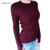 Women Sweater Pullover Basic Rib Knitted Cotton Tops Solid Crew Neck Essential Jumper Long Sleeve Sweaters With Thumb Hole