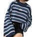 Women Sweaters 2018 New Harajuku Kawaii Sweaters Cute Sweet Vintage Striped Oversize Knit Pullover Sweaters B460