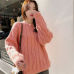 Women Sweaters Long Sleeve Twist Knitted Women's Pullovers Female Winter O Neck Ribbed Short Warm Sweaters Mujer Pull Femme