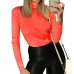 Women Sweaters Turtleneck Long Sleeve Fluorescent Green Jumpers Female Winter Tops Sexy Knitted Shirts Pullovers Club Elastic