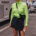 Women Sweaters Turtleneck Long Sleeve Fluorescent Green Jumpers Female Winter Tops Sexy Knitted Shirts Pullovers Club Elastic