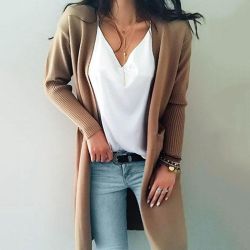 Women knitted long sleeve long sweater cardigan for female women 2018 autumn new overcoat outwear coats women autumn S M L XL