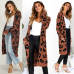 Women leopard knitted long cardigan long sleeve sweater overcoat for female women 2018 autumn new outwear coats women autumn