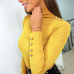 Womens Turtleneck Oversized Sweater Jumper Ladies Winter Bodycon Pullover Top Cloth Solid Bottons Pullover