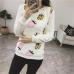 Women's sweater casual O-neck long-sleeved print Fleece warm sweater 2018 fashion sweet and self-cultivation women's tops tide