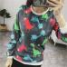 Women's sweater casual O-neck long-sleeved print Fleece warm sweater 2018 fashion sweet and self-cultivation women's tops tide